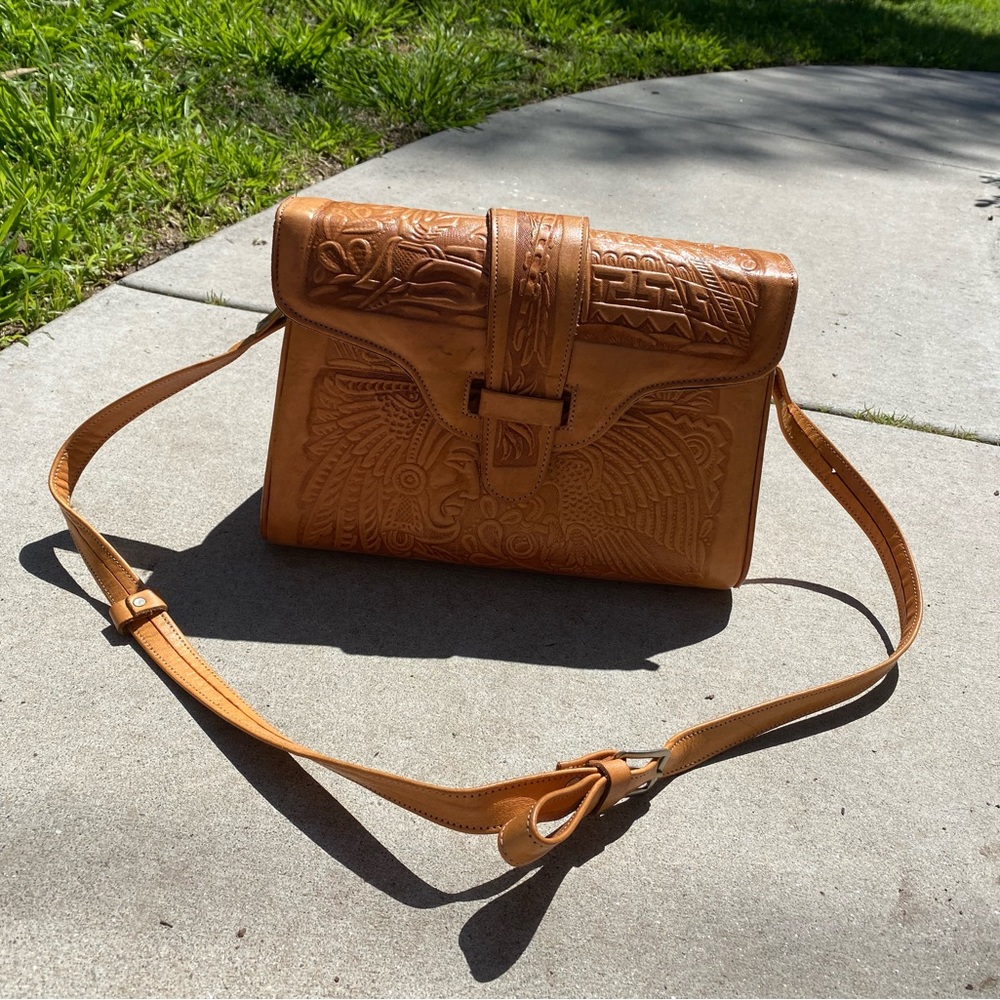 Mexican leather cross body or shoulder purse